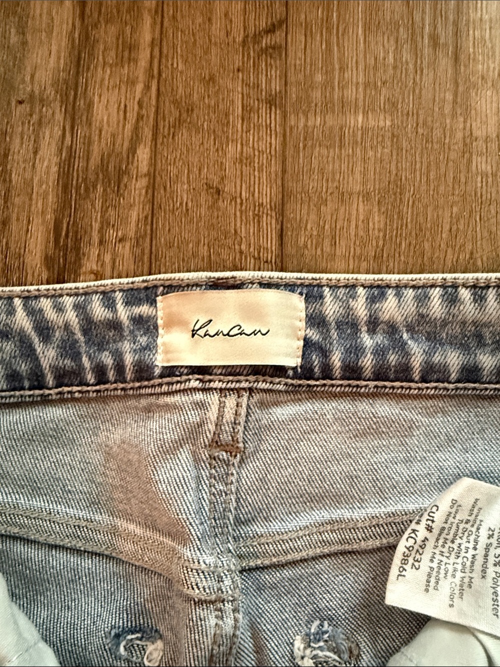 KanCan Light Blue Distressed Flare Jeans with Raw Hem - Picture 5 of 9